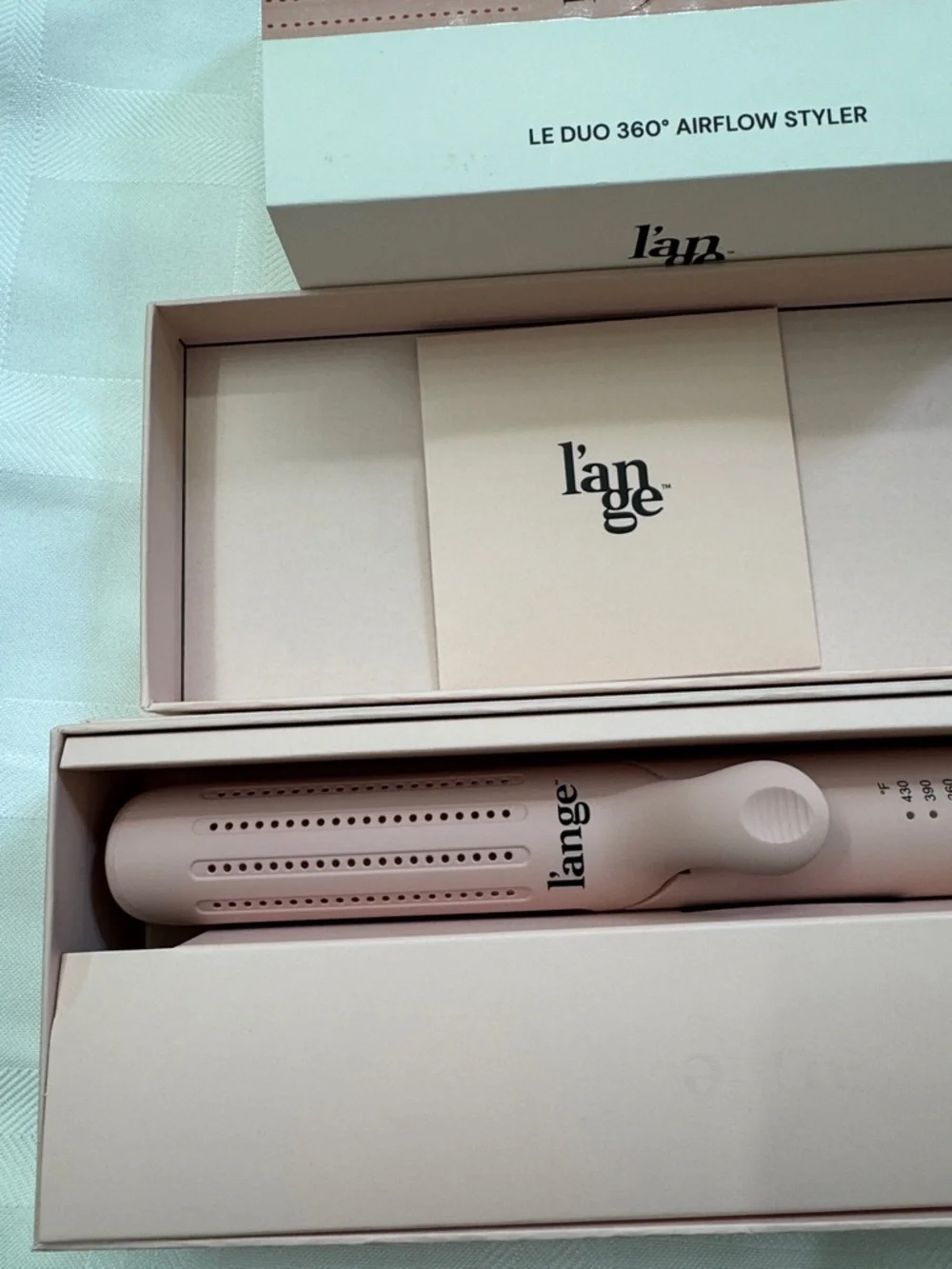 Lange Blush Le Duo 360 Airflow Hair Straightener / Styling Iron. 3 Piece Set.